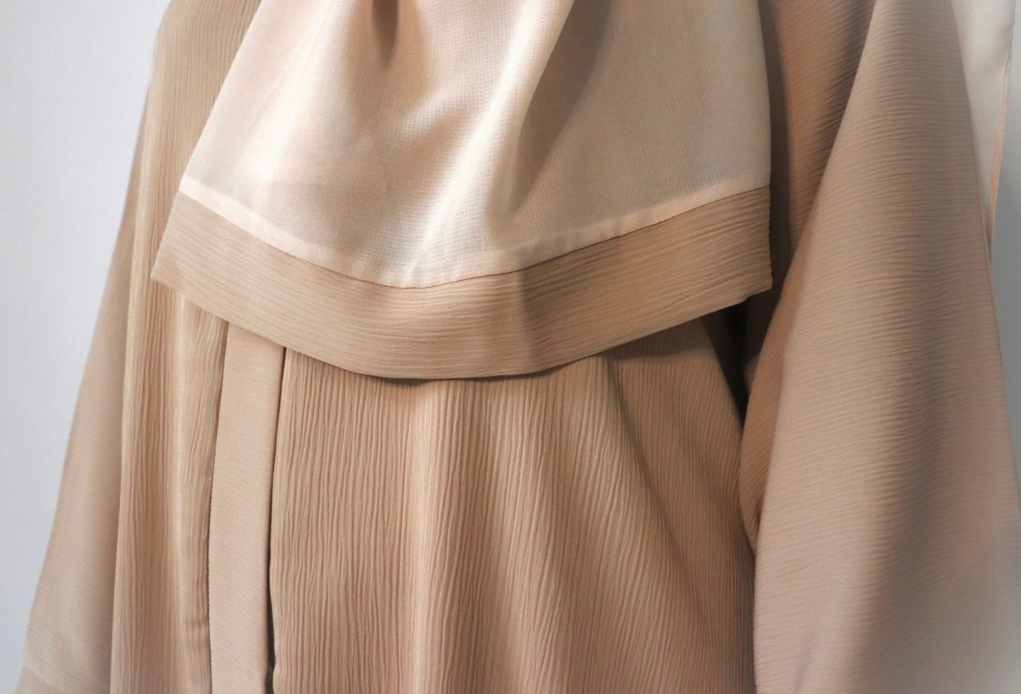 EVERYDAY Straight Textured Button Down Abaya in Tan