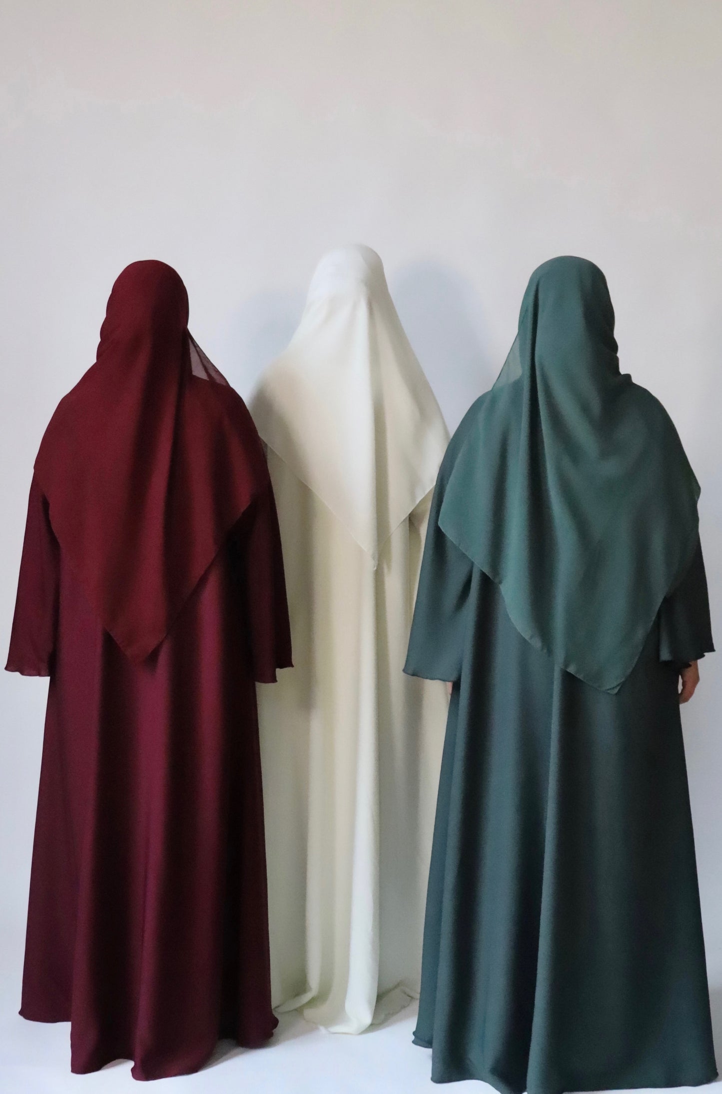 EVENING Flowy Textured Button Down Abaya in Dark Teal