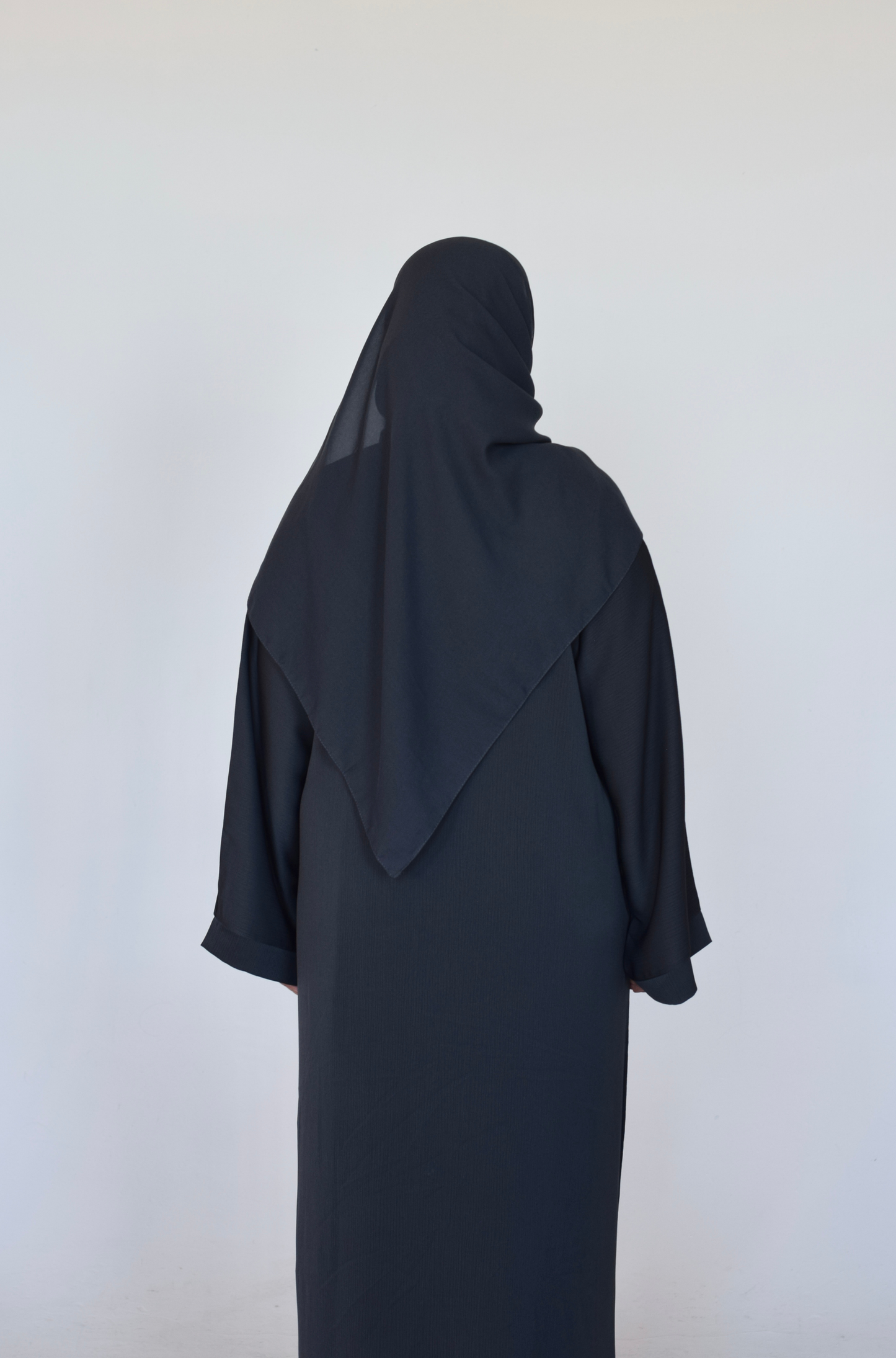 EVERYDAY Straight Textured Button Down Abaya in Dark Slate