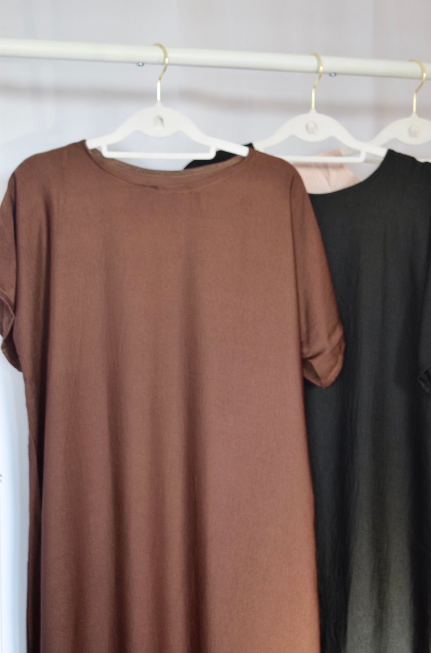 ESSENTIALS Soft Crepe Half Sleeve Inner Slip Dress