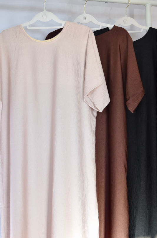 ESSENTIALS Soft Crepe Half Sleeve Inner Slip Dress