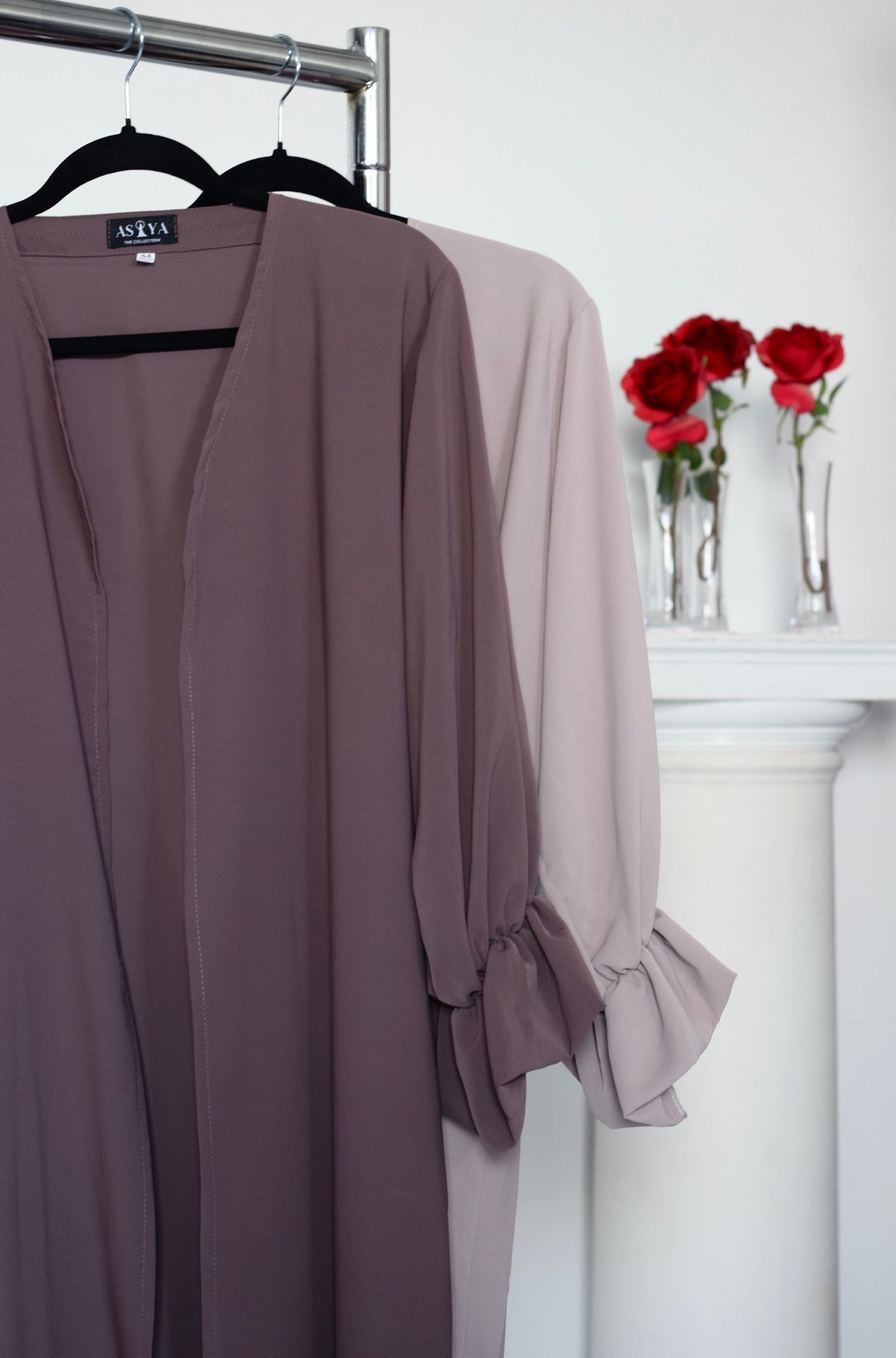 EVERYDAY Tulip Sleeve Open Abaya in Mauve