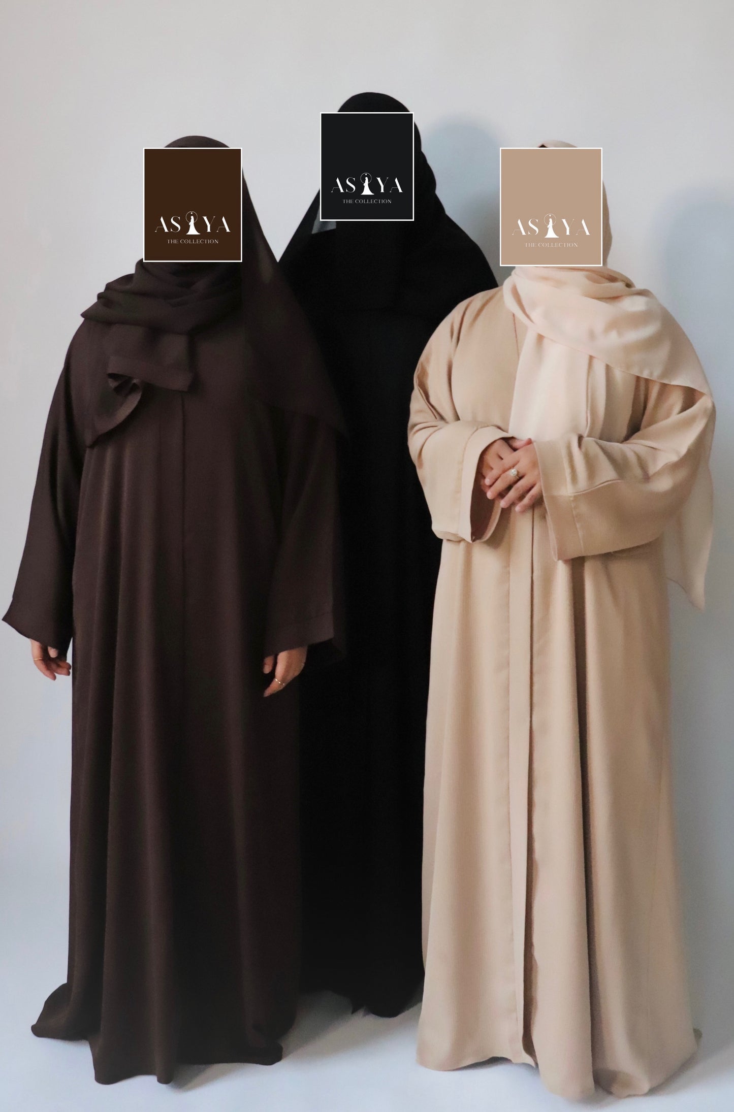 EVERYDAY Straight Textured Button Down Abaya in Tan
